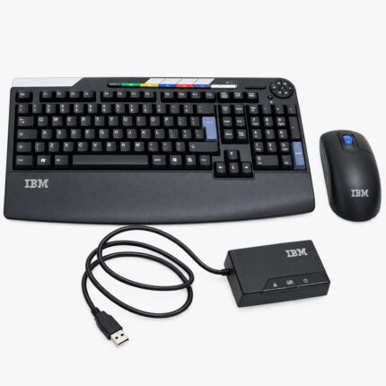 Le SK-8808 est bien un ancien clavier sans fil IBM, et des documents techniques indiquent une liaison RF ainsi qu'une portée d'environ 2 à 3 mètres
