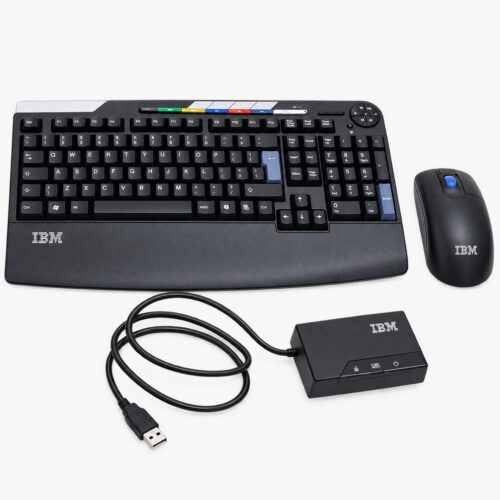Clavier sans fil IBM SK-8808 Le SK-8808 est bien un ancien clavier sans fil IBM, et des documents techniques indiquent une liaison RF ainsi qu'une portée d'environ 2 à 3 mètres