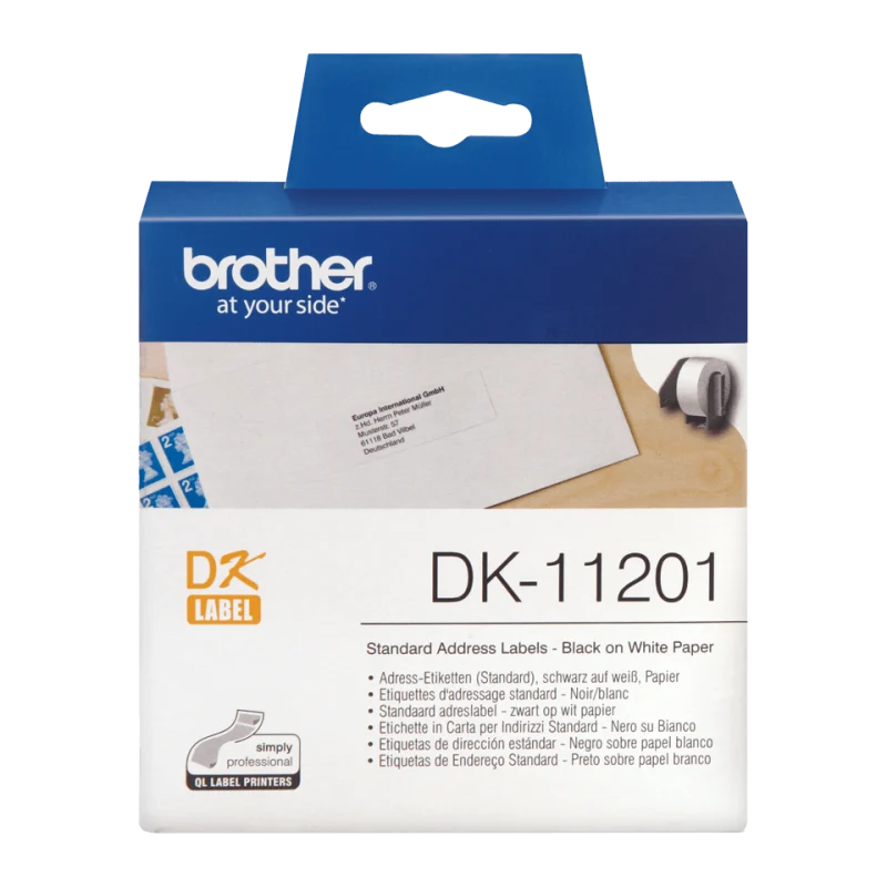 Rouleau d'étiquettes DK-11201 Brother original – Noir sur blanc, 29 x 90 mm (DK-11201) Rouleau d'étiquettes DK-11201 Brother